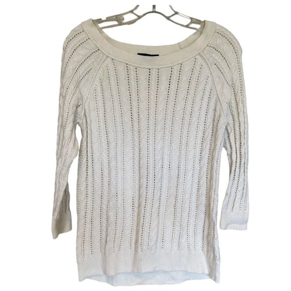 American Eagle Outfitters Sweaters - American Eagle AE cream ivory cable knit cotton wool blend sweater size medium